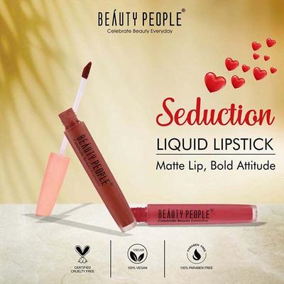Beauty People Seduction Liquid Lipstick with Vit E and Rose Oil 15 Curious 4 ml - Liquid Lipsticks