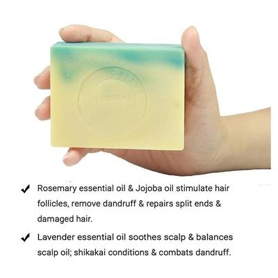 Soulflower Shampoo Bar Soap with Jojoba oil - Rosemary Lavender 150 gm - Soaps