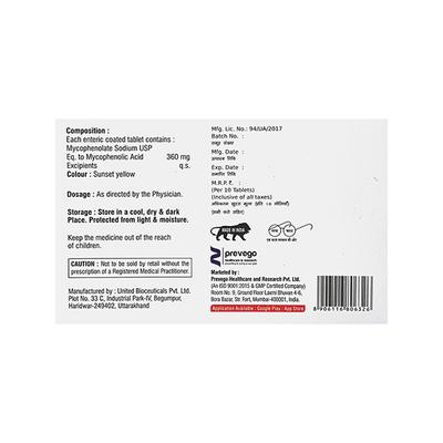 MYCOFLATE S 360 Tablet 10's - Allergies-Ant