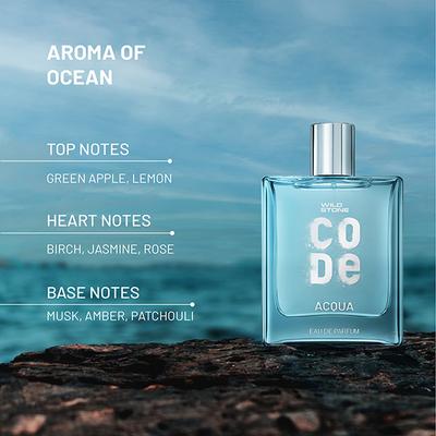 Wild Stone Code Acqua Eau De Parfum for Men, Fresh, Sparkling & Energising Premium Perfume for Men 100 ml - Men Perfumes (Edt/Edp)