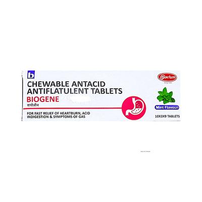 BIOGENE MINT FLAVOUR Chewable Tablet 9's - Ulcer/Reflux/Flatulence-Aaa