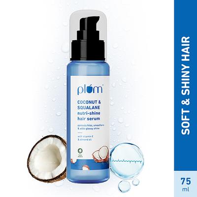 Plum Coconut & Squalane Nutri-Shine Hair Serum - Contains Coconut Oil, Squalene, Almond Oil 75 ml - Hair Serums