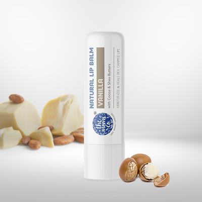 The Moms Co. Natural Vanilla Lip Balm with Cocoa & Shea Butters 5gm - Lip Balms