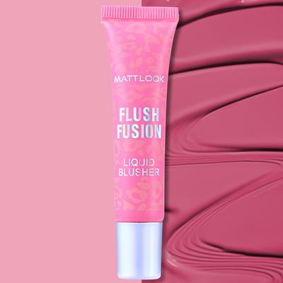 Matt Look Flush Fusion Liquid Blusher With Creamy Texture , Raspberry Rush-04 15 ml - Blushes