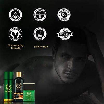 Denver Gift Set for Men- Hamilton Deo(165ml) + Hamilton Perfume(60ml) + Detox Body Wash(325ml) 1's - Shower Gels & Body Wash