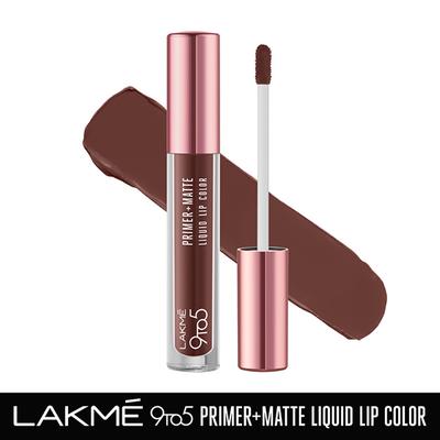 Lakme 9to5 Primer + Matte Liquid Lip Color MB3 Strong Espresso 4.2 ml - Primer
