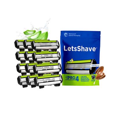 LetsShave Pro 4 Razor Blades - Men 12's - Razors & Cartridges