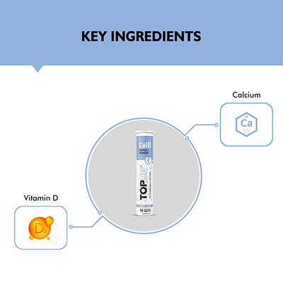 Nuvox TopUp CalD Calcium + Vitamin D Effervescent Tablet - Orange 32's - Calcium And Minerals