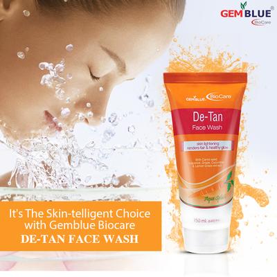 Gemblue Biocare Face Wash - De-Tan 150 ml - Face Wash & Cleansers