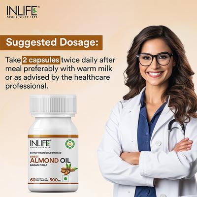 INLIFE Sweet Almond Capsules 60's - Omega Fish Oil Fatty Acids