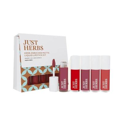 Just Herbs Ayurvedic Liquid Lipstick Kit With Long Lasting, Hydrating 5's - Liquid Lipsticks