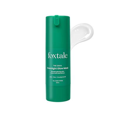 Foxtale The Diva Over Night Glow Mask, Aha, Pha and Provitamin B5, All Skin Types 30 ml - Face Packs