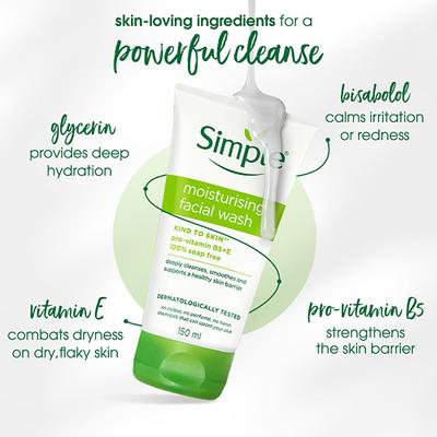 Simple Kind To Skin Moisturising Facial Wash 150 ml - Face Wash & Cleansers