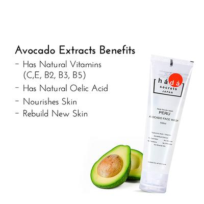 Hada Secrets Japan Peru Avocado Facewash 110 ml - Face Wash & Cleansers