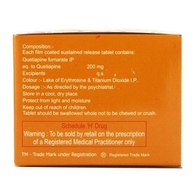 Quetigress SR 200mg Tablet 10'S - Schizophrenia-Aps