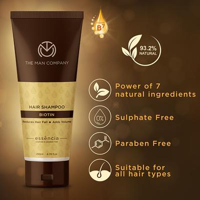 The Man Company Biotin Hair Shampoo for Hair Growth 200 ml - Shampoos