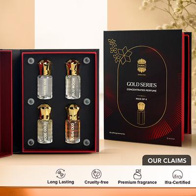 Ajmal Gold Series Concentrated Perfume Gift Set for Unisex - 4 x 5ml 4's - Perfumes (Edt/Edp)