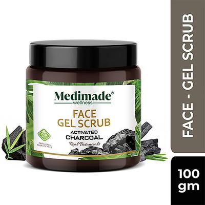 Medimade Activated Charcoal Face Gel Scrub 100 gm - Face Scrubs