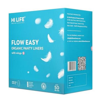 Hi Life Flow Easy Organic Panty Liners with Wings 50's - Panty Liners