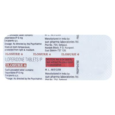 Ilosure 6mg Tablet 10'S - Schizophrenia-Aps