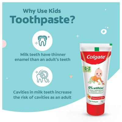 Colgate Kids (0-2 Years) Toothpaste - Natural Fruit Flavor 70 gm - Toothpaste
