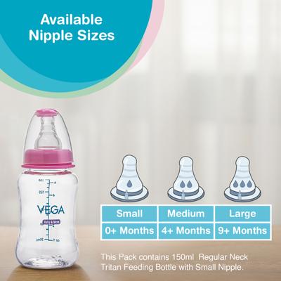 Vega Baby & Mom Tritan Feeding Bottle Regular Neck - Pink 150ml - Feeding & Nursing