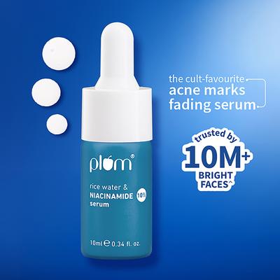 Plum 10% Niacinamide Face Serum With Rice Water & Squalane Fragrance-Free 10 ml - Face Serum