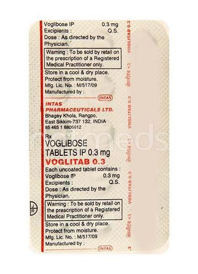 Voglitab 0.3mg Tablet 15'S - Diabetes-Ant
