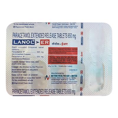 Lanol ER 650mg Tablet 10'S - Pain relief-Nsa