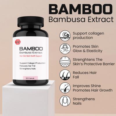 Vitaminhaat Bamboo Bambusa Extract For Hair Skin Nails Health Support Capsules 60's - Hair & Skin