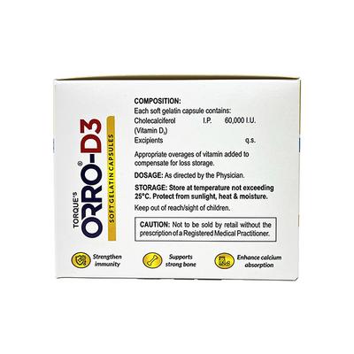 ORRO D3 Soft Gelatin Capsule 4's - Supplements-Vit