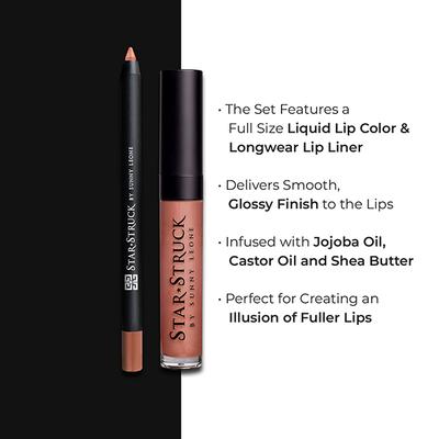 Star Struck By Sunny Leone Lip Kit (Lip Gloss+Liner) - Toffee 5.5ml + 1.2gm 2's - Lipsticks