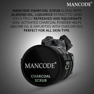 MANCODE Charcoal Scrub 100 gm - Scrubs & Exfoliants