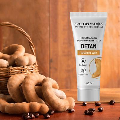 Salon In A Box De-Tan With Tamarind & Curd Cream Suitable For All Skin Types No Bleach Tube 150 ml - Face Creams