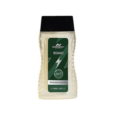 Nordest Paris Recharge Revitalizing and Invigorating Shower Gel - 3 In 1 Hair Body and Face Wash 250 ml - Shower Gels & Body Wash