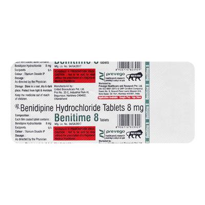 BENITIME 8 Tablet 10's - Hypertension-Cal