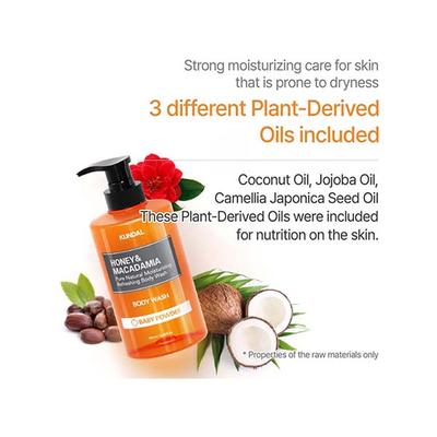Kundal Honey and Macadamia Pure Body Wash Baby Powder 500 ml - Shower Gels & Body Wash