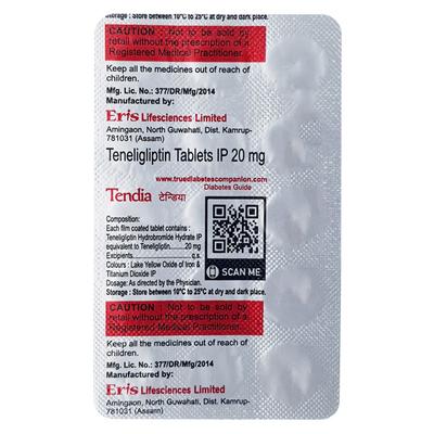 TENDIA 20mg Tablet 15's - Diabetes-Ant