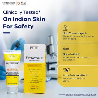 PHOTOSTABLE NEW SPF 55+ PA++++ SUNSCREEN Emulgel 50gm - Sunscreen Preparations-Emo