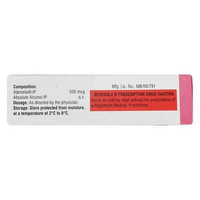Alpostin 500mcg Injection 1ml - Impotence/Erectile Dysfunction (Ed)