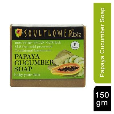Soulflower Soap - Papaya Cucumber 150 gm - Soaps