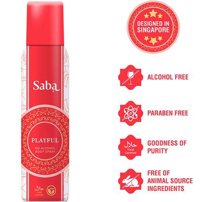 Saba Playful No Alcohol Deodorant Body Spray for Women 150 ml - Women Deodorants/Roll-Ons