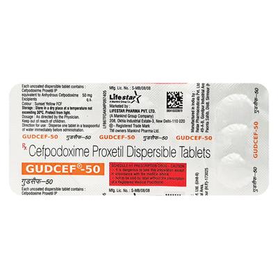 Gudcef 50mg Tablet 10'S - Bacterial Infections-Cep