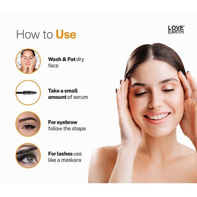 Love Earth Organic Eyelash Growth Serum Enriched With Pure Organic & Natural Essential Oils 5 ml - Eyelashes