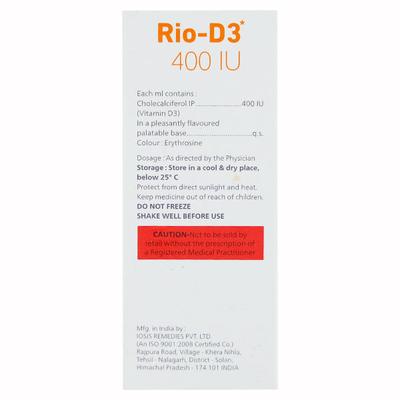 RIO D3 400iu Oral Solution 30ml - Supplements-Vit