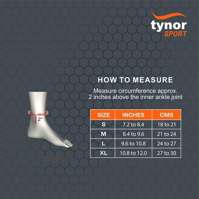 Tynor Ankle Support Air Pro - Black & Orange (M) - Knee/Ankle/Leg/Foot Supports