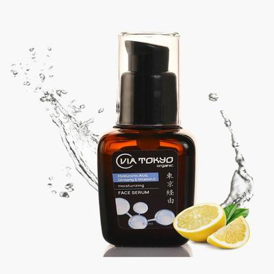 VIA TOKYO ORGANIC Ginseng & Hyaluronic Acid Vit C Face Serum, Moisturizing, No Sulphates, No Paraben 30 ml - Face Serum