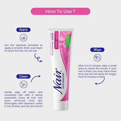 Nair Legs & Body Hair Removal Cream - Rose 110 gm - Shaving & Hair Removal