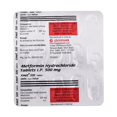 Xmet 500mg Tablet 15'S - Diabetes-Ant