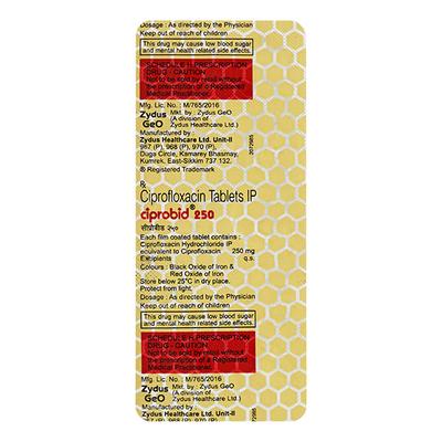 Ciprobid 250mg Tablet 10'S - Bacterial Infections-Qui